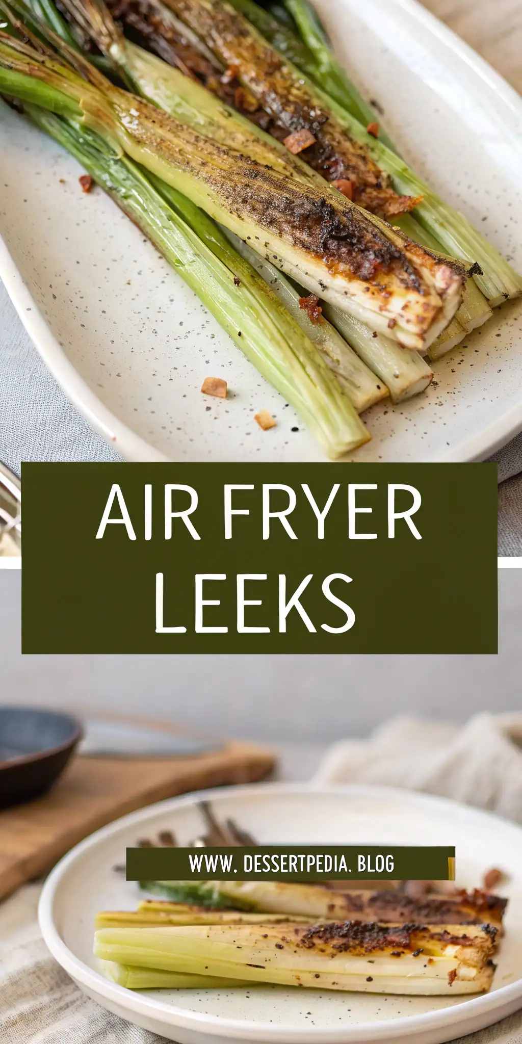 Pinterest image 2 for Air Fryer Leeks