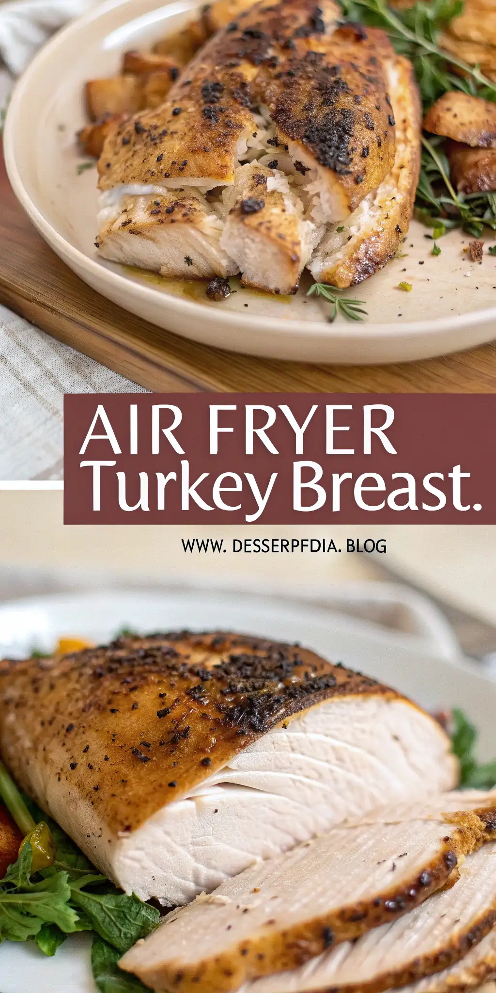 Pinterest image 2 for Air Fryer Turkey Breast