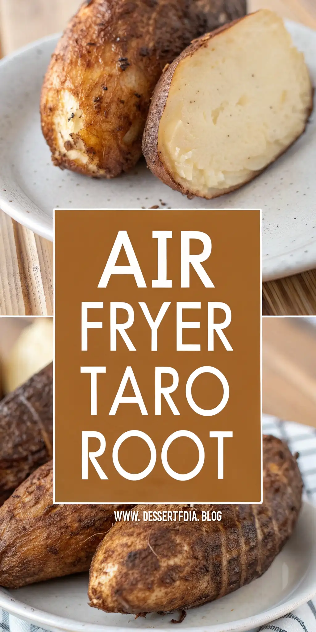 Pinterest image 2 for Air Fryer Taro Root