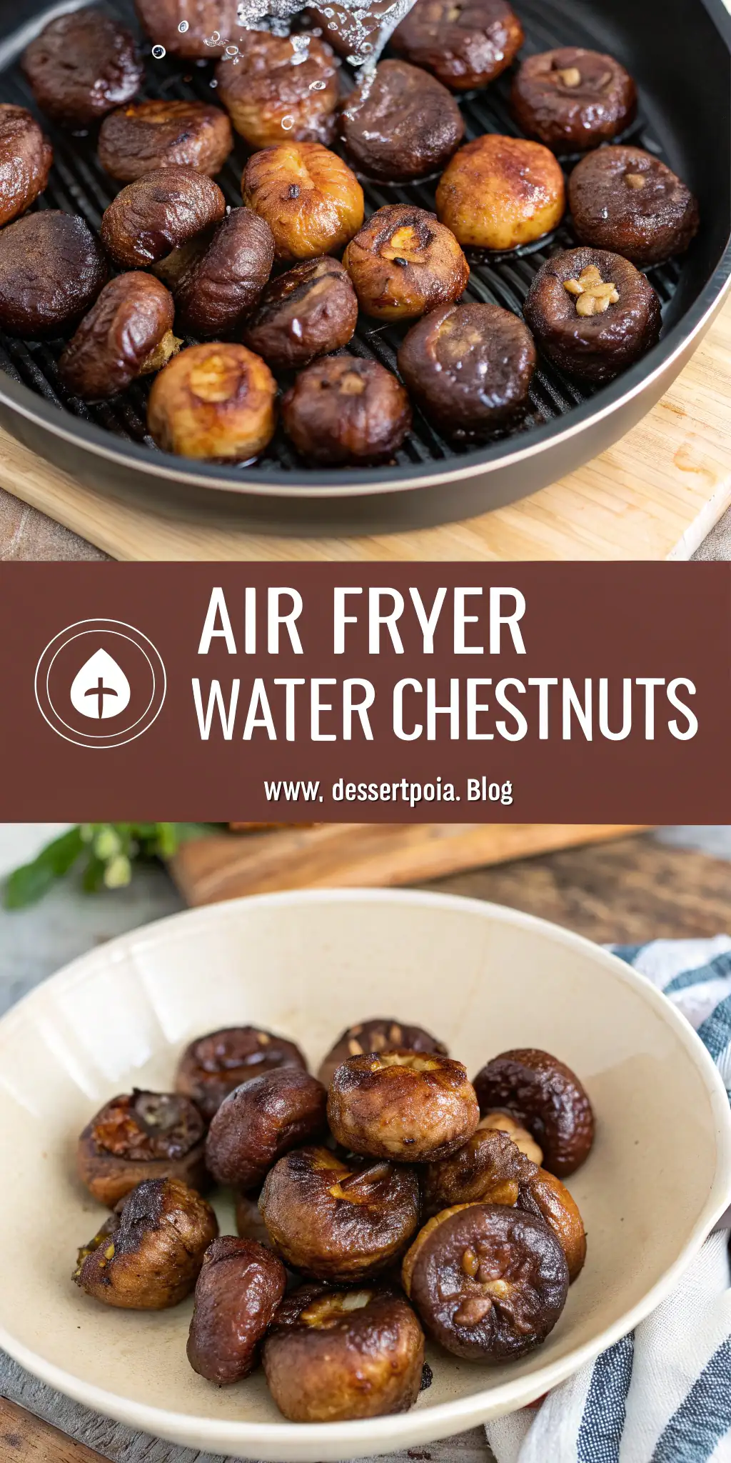 Pinterest image 1 for Air Fryer Water Chestnuts