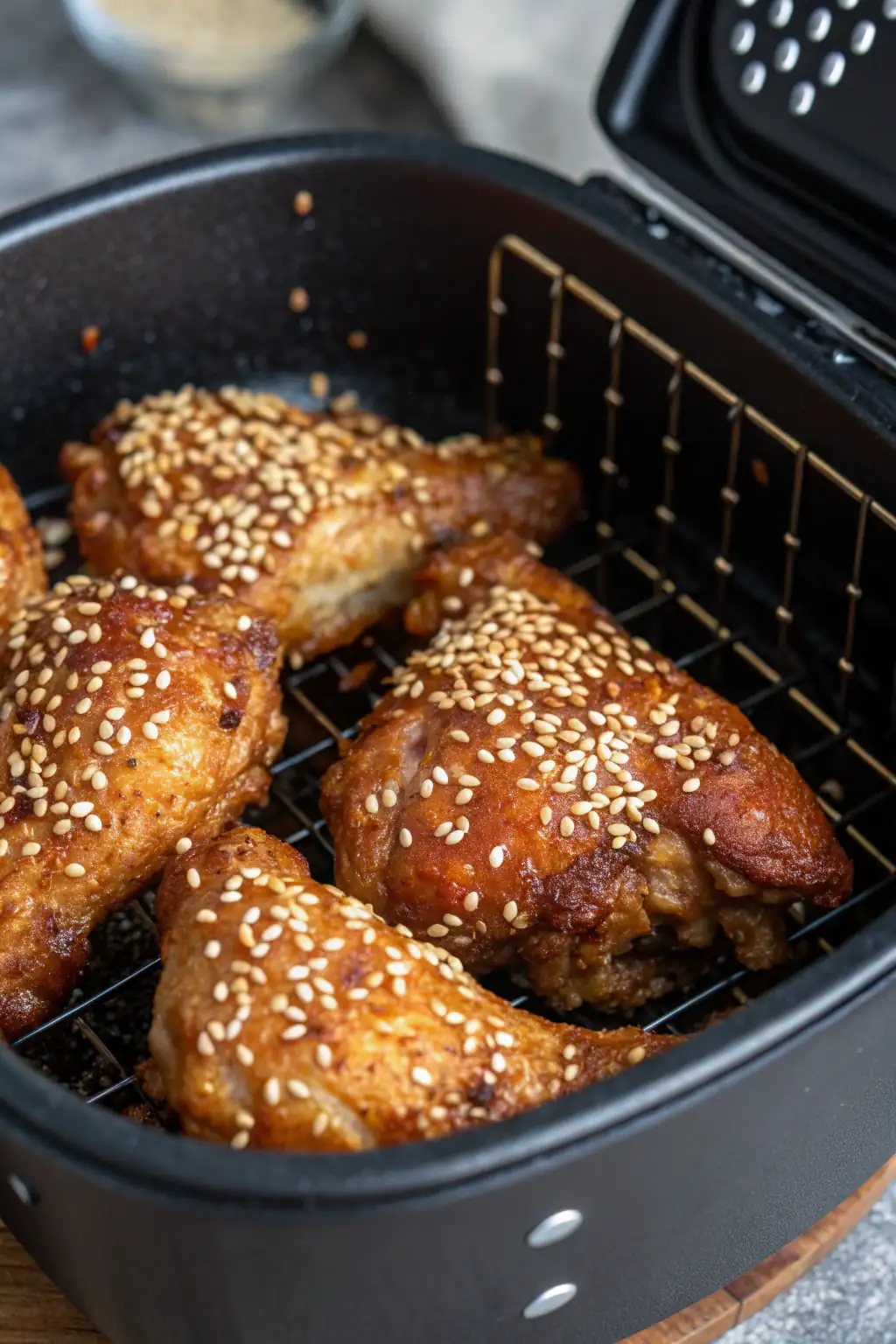 A delicious plate of Air Fryer Chicken Sesame Seeds