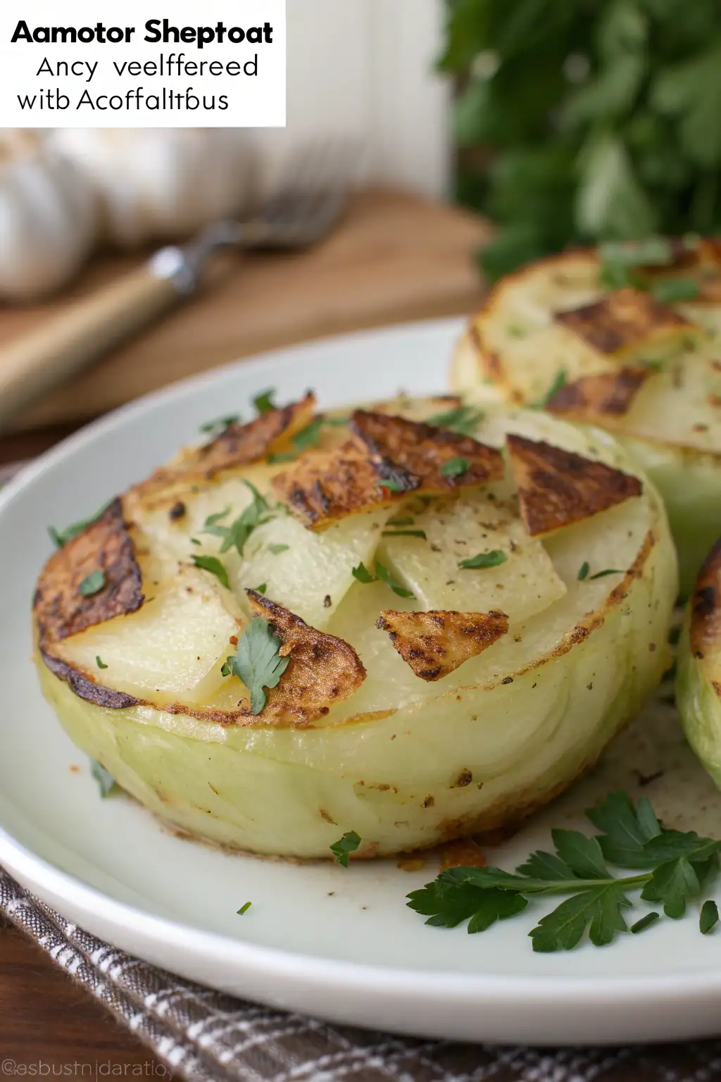 A delicious plate of Air Fryer Kohlrabi