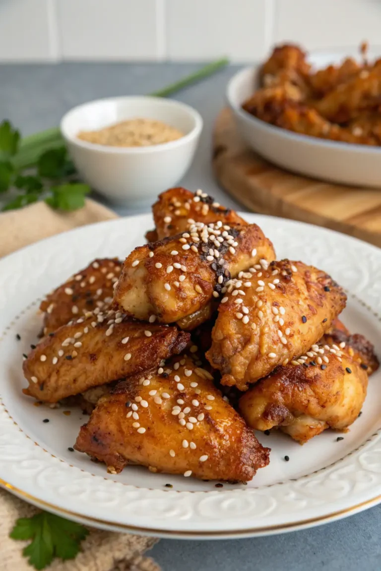 A delicious plate of Air Fryer Chicken Sesame Seeds