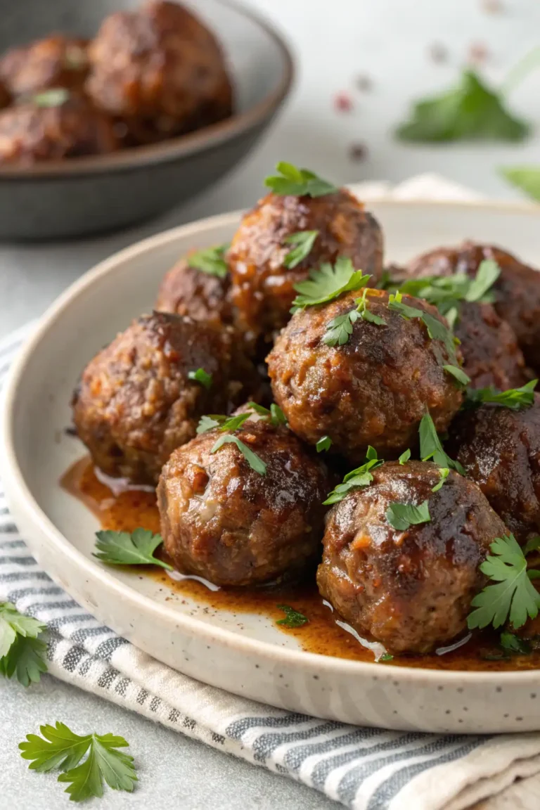 A delicious plate of Air Fryer Beef Meatballs