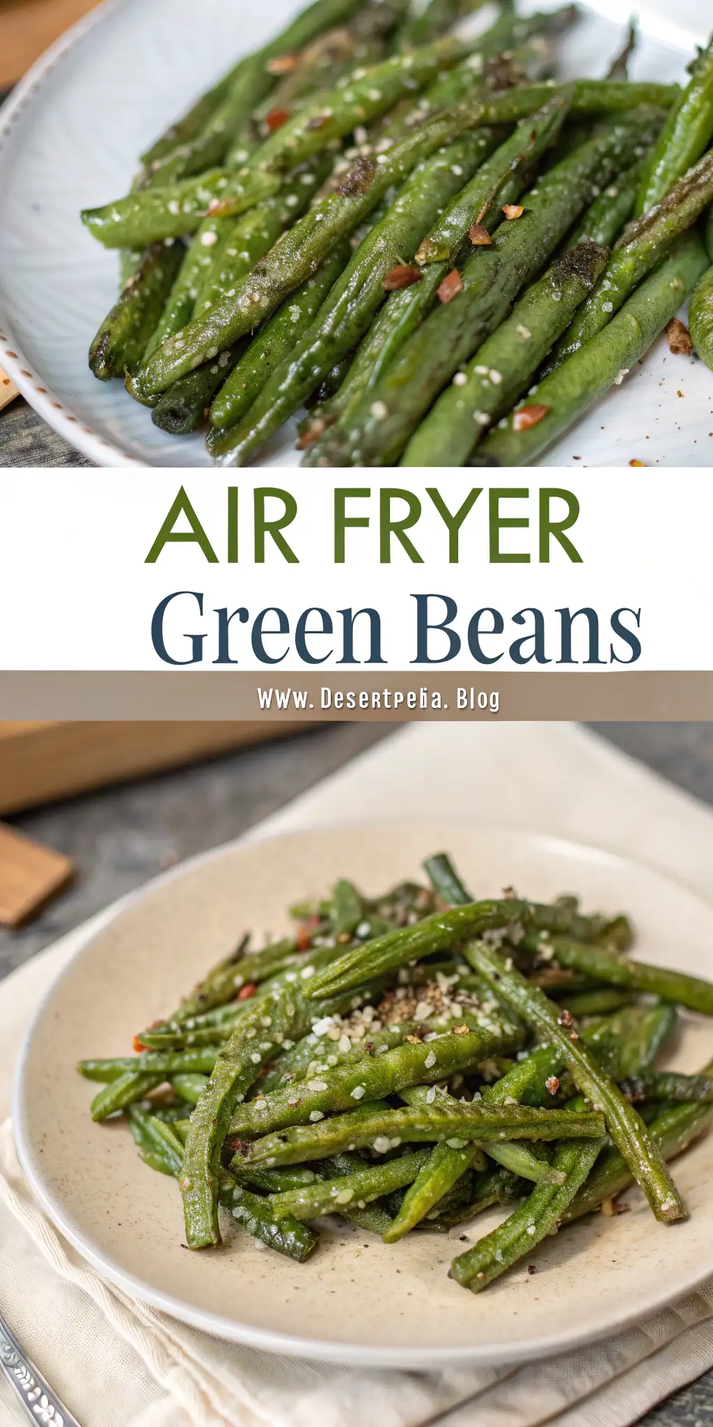 Pinterest image 2 for Air Fryer Green Beans