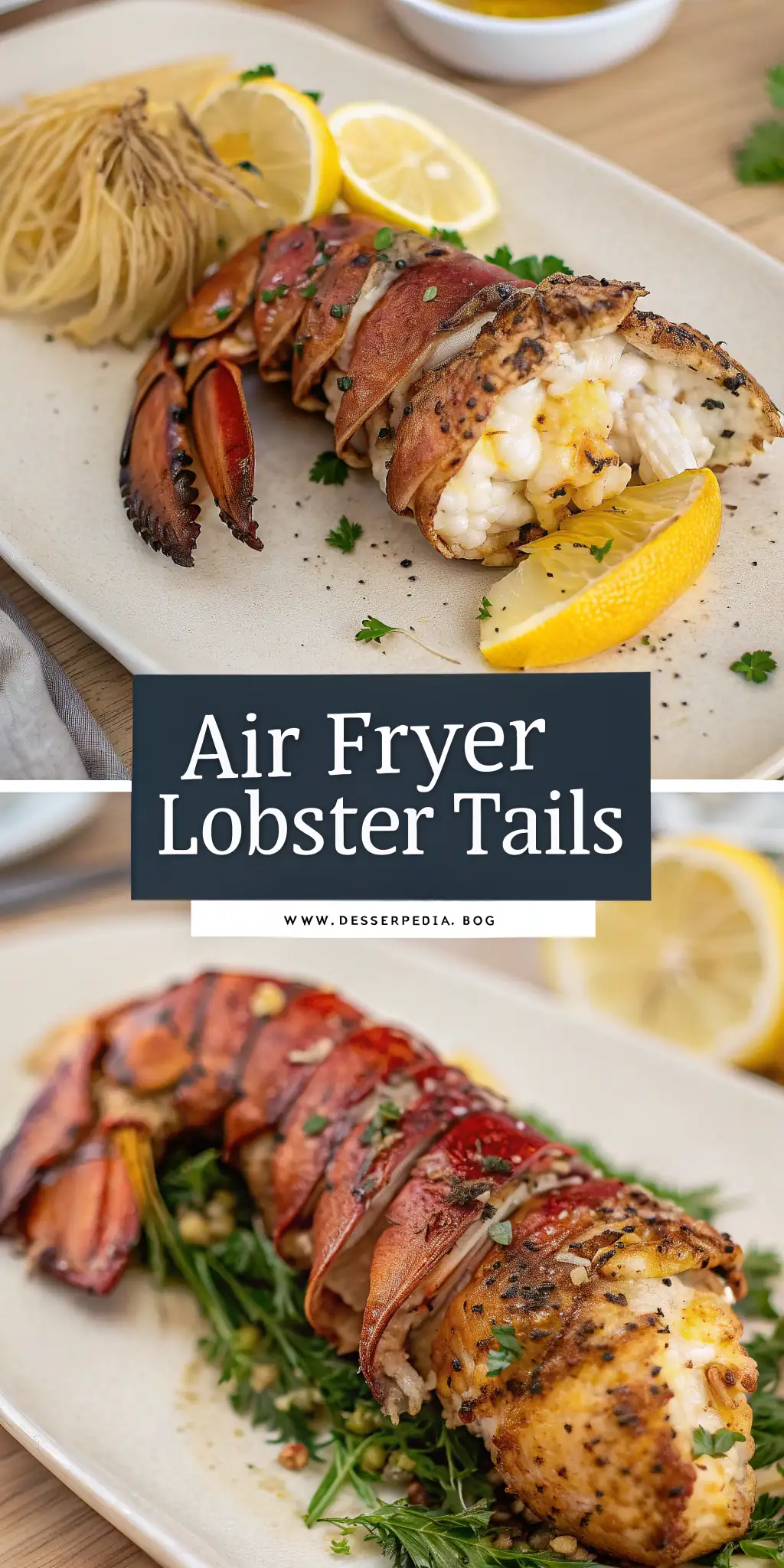 Pinterest image 1 for Air Fryer Lobster Tails