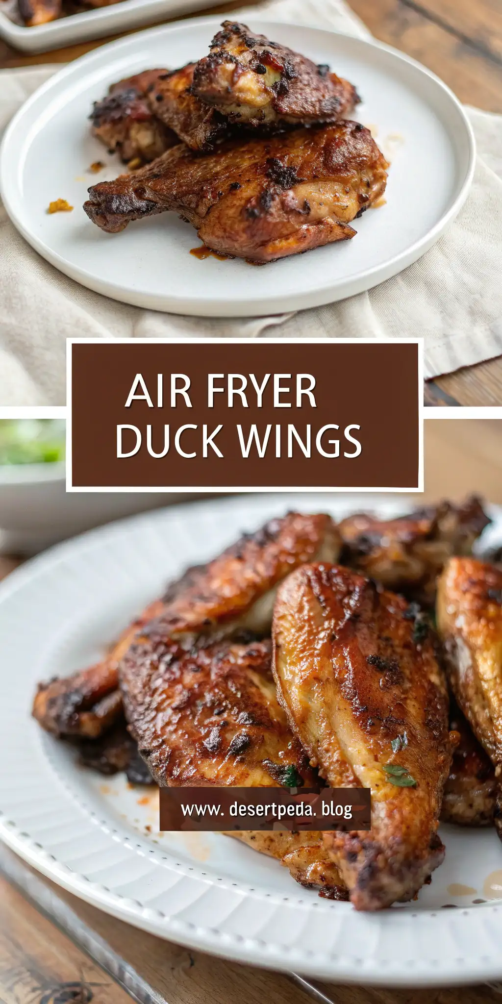 Pinterest image 1 for Air Fryer Duck Wings