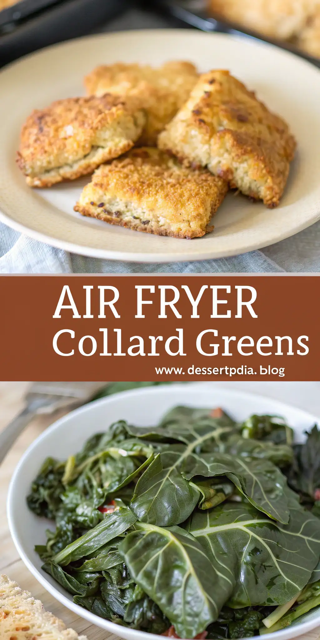 Pinterest image 1 for Air Fryer Collard Greens