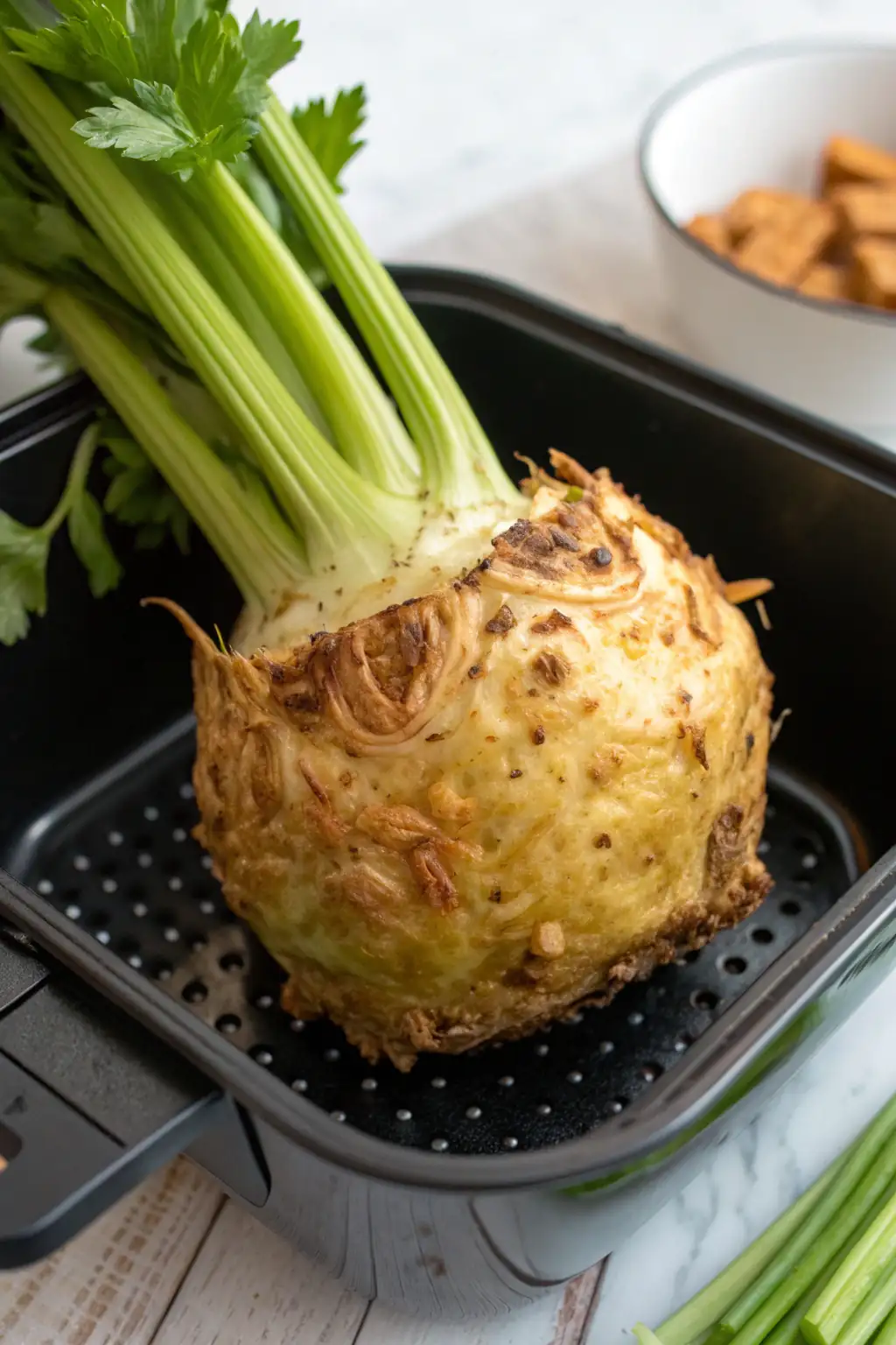 A delicious plate of Air Fryer Celery Root