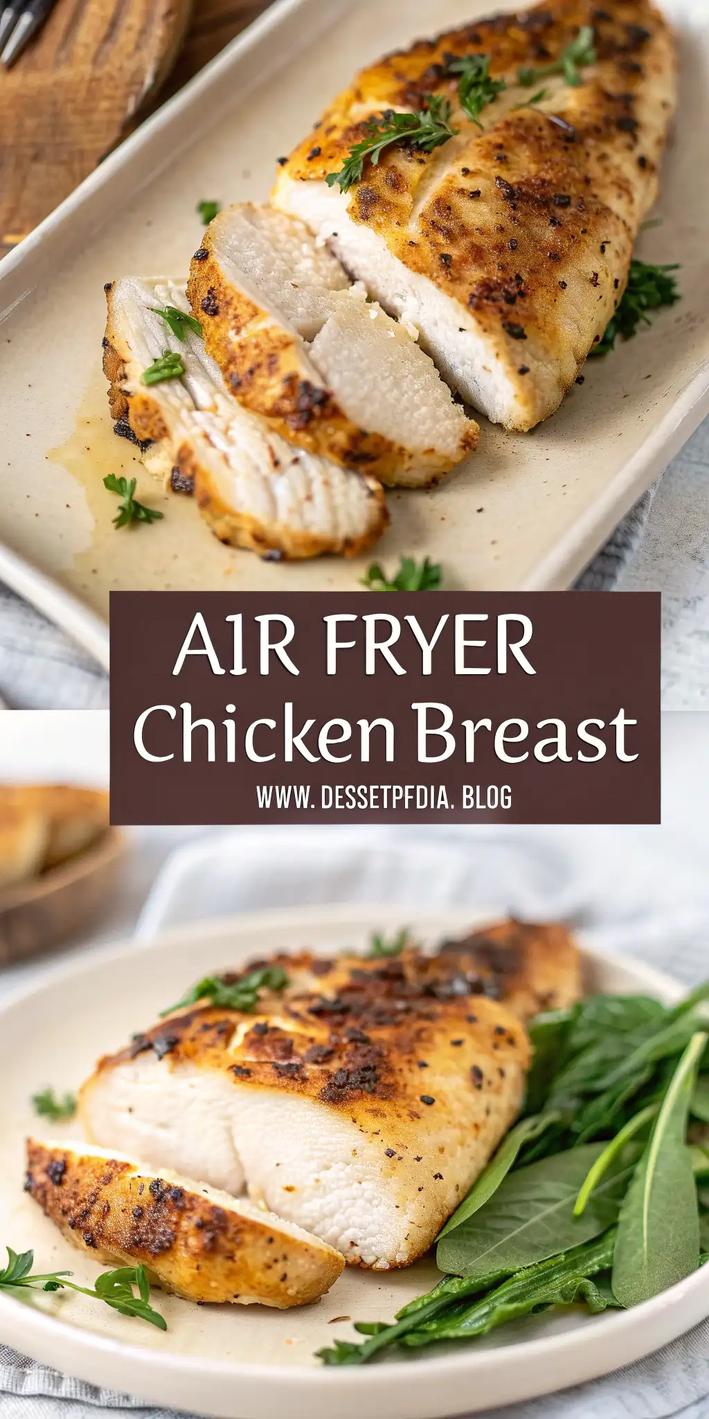 Pinterest image 1 for Air Fryer Chicken Breast