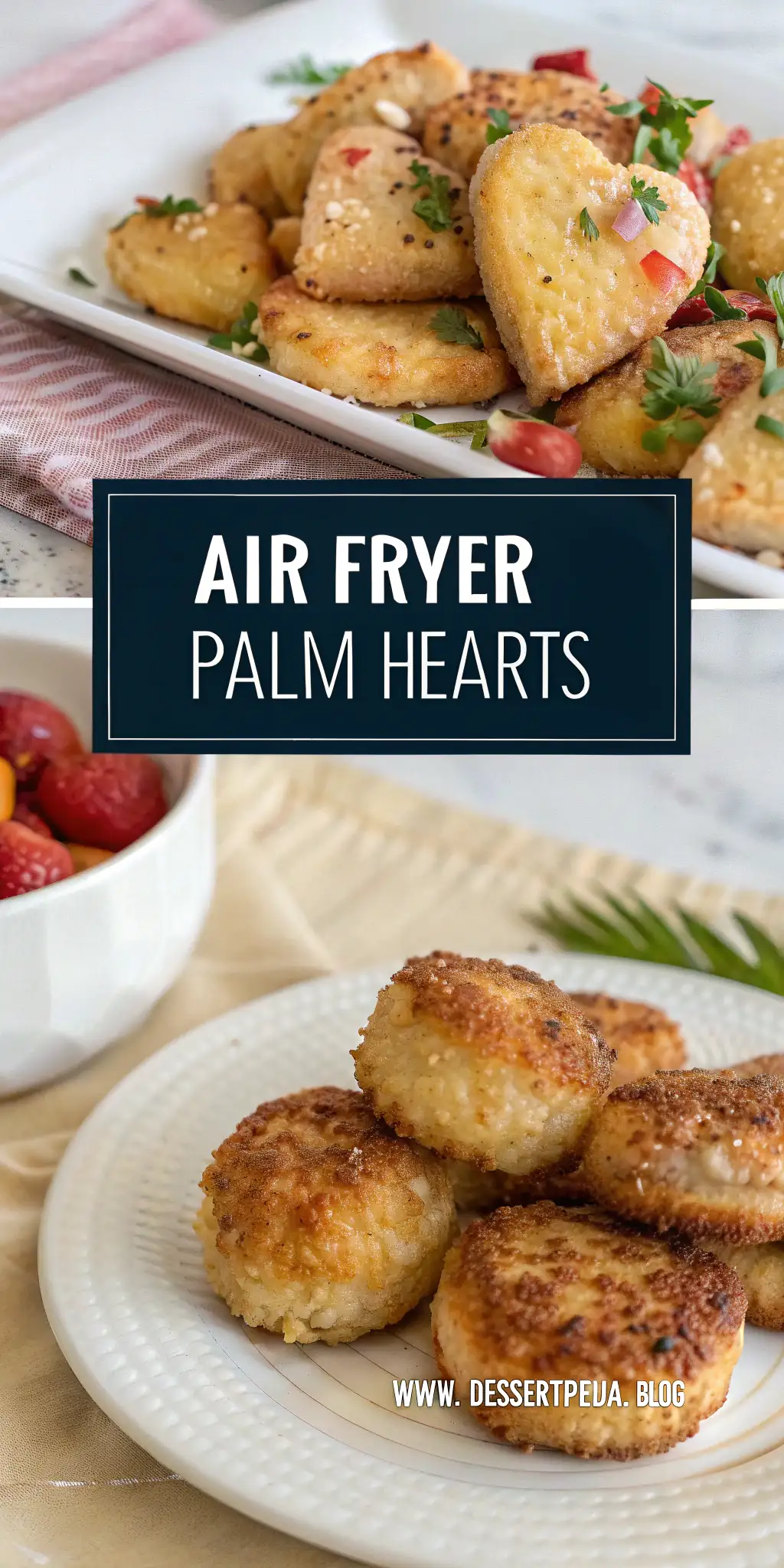 Pinterest image 1 for Air Fryer Palm Hearts