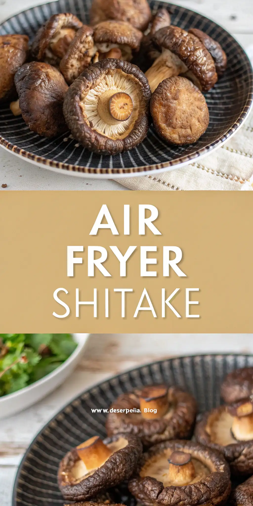 Pinterest image 1 for Air Fryer Shiitake