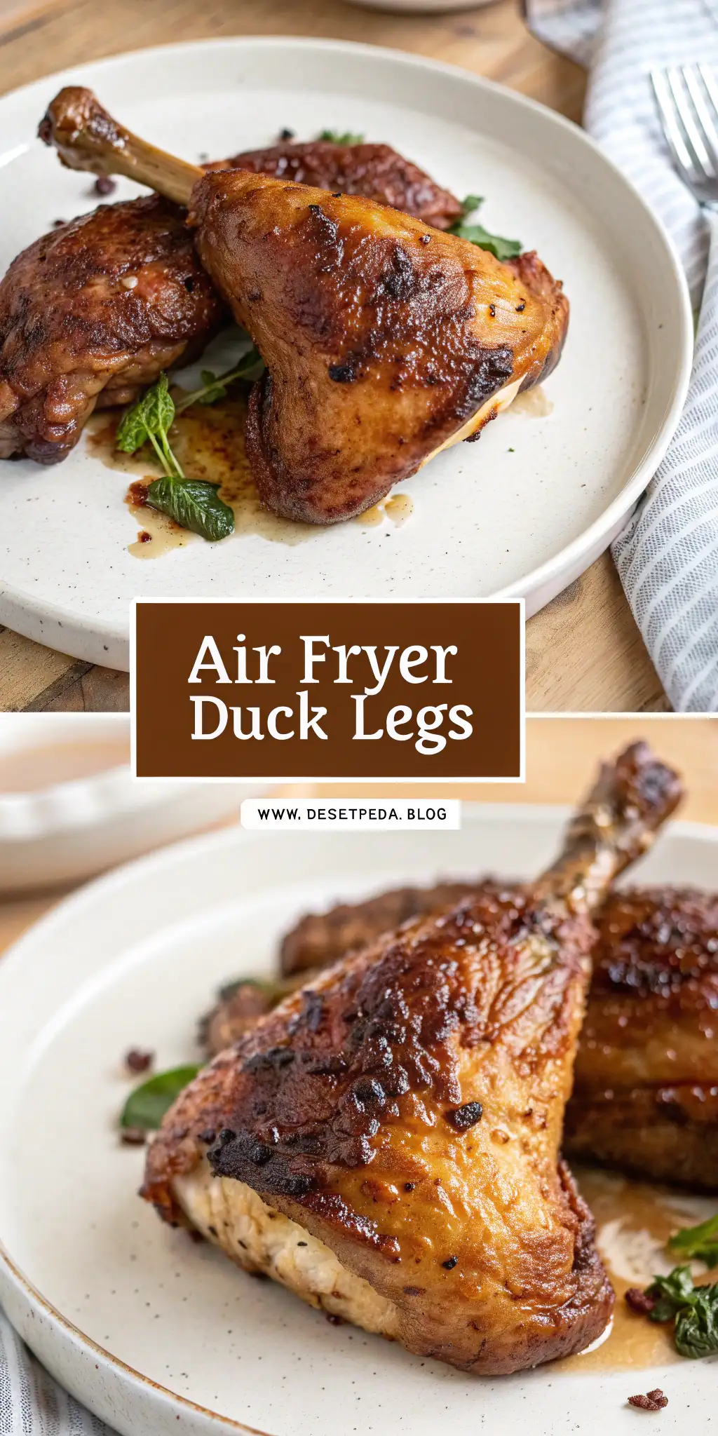 Pinterest image 2 for Air Fryer Duck Legs