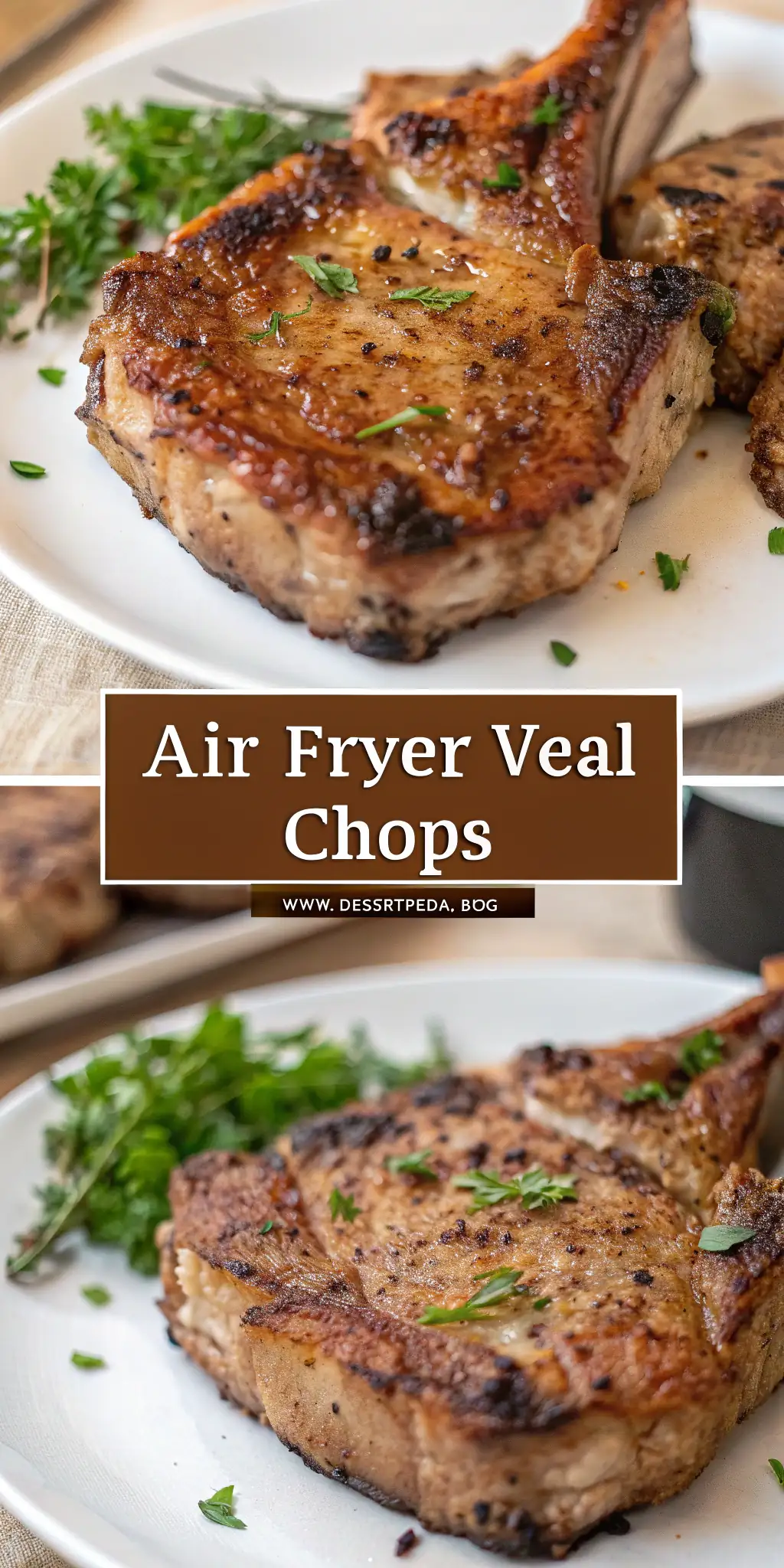 Pinterest image 1 for Air Fryer Veal Chops