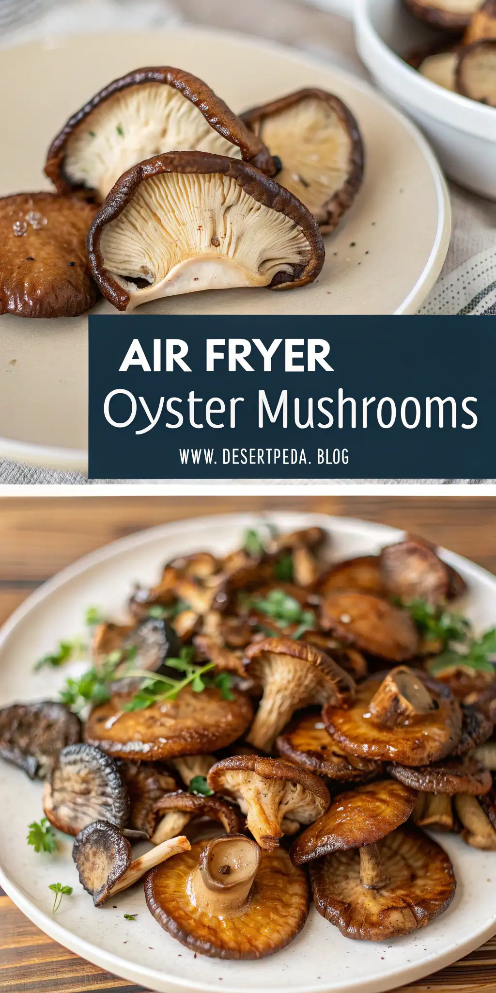 Pinterest image 1 for Air Fryer Oyster Mushrooms