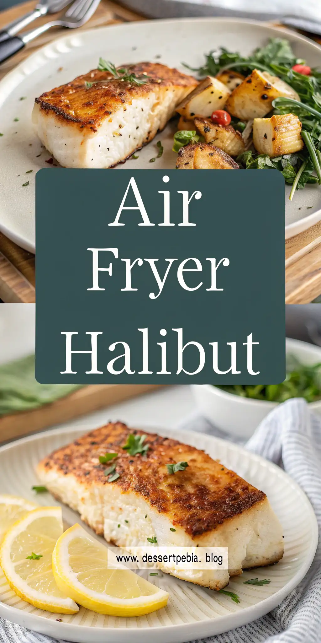 Pinterest image 2 for Air Fryer Halibut