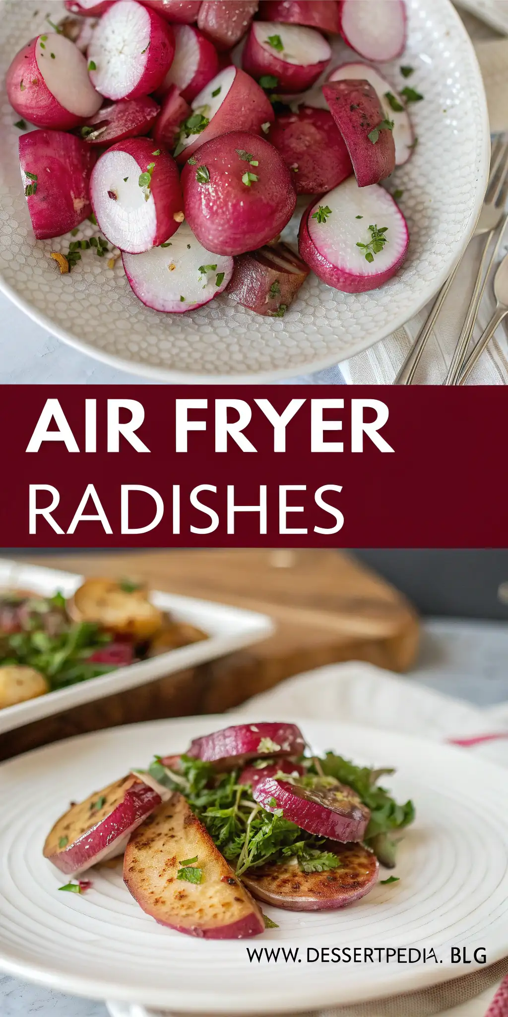Pinterest image 2 for Air Fryer Radishes