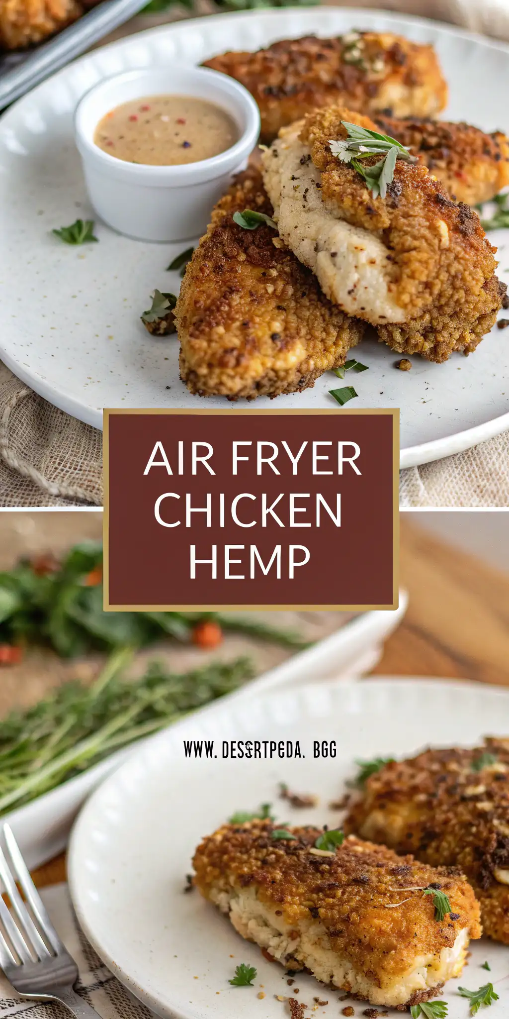 Pinterest image 2 for Air Fryer Chicken Hemp