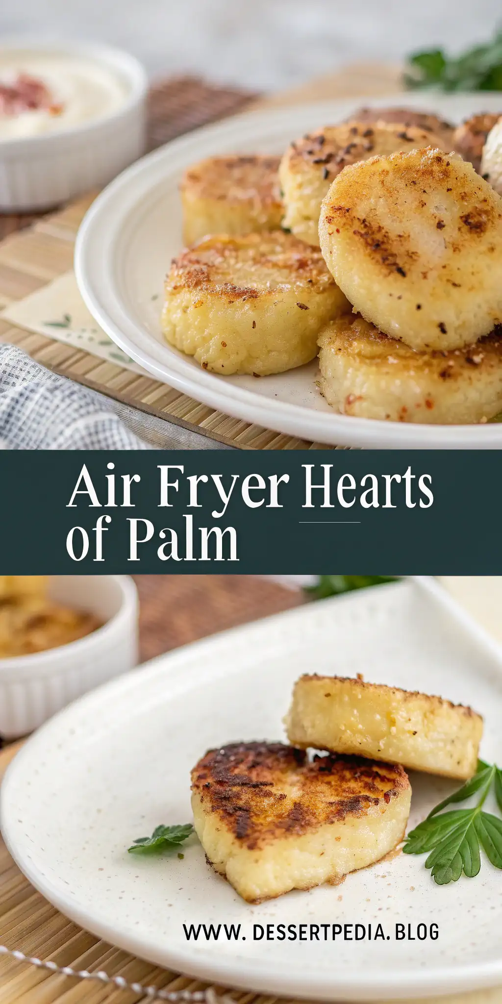 Pinterest image 2 for Air Fryer Hearts of Palm