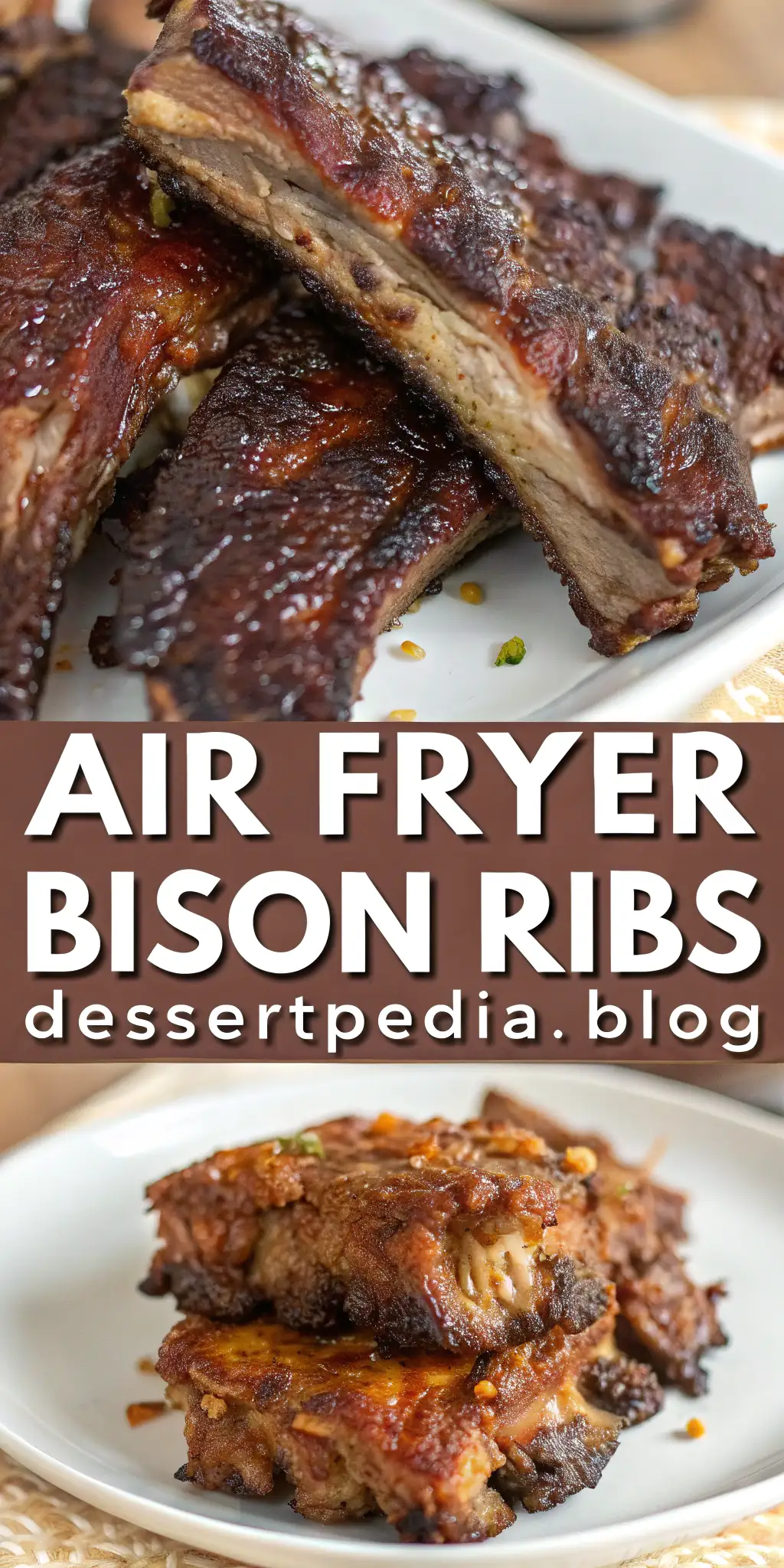 Pinterest image 2 for Air Fryer Bison Ribs