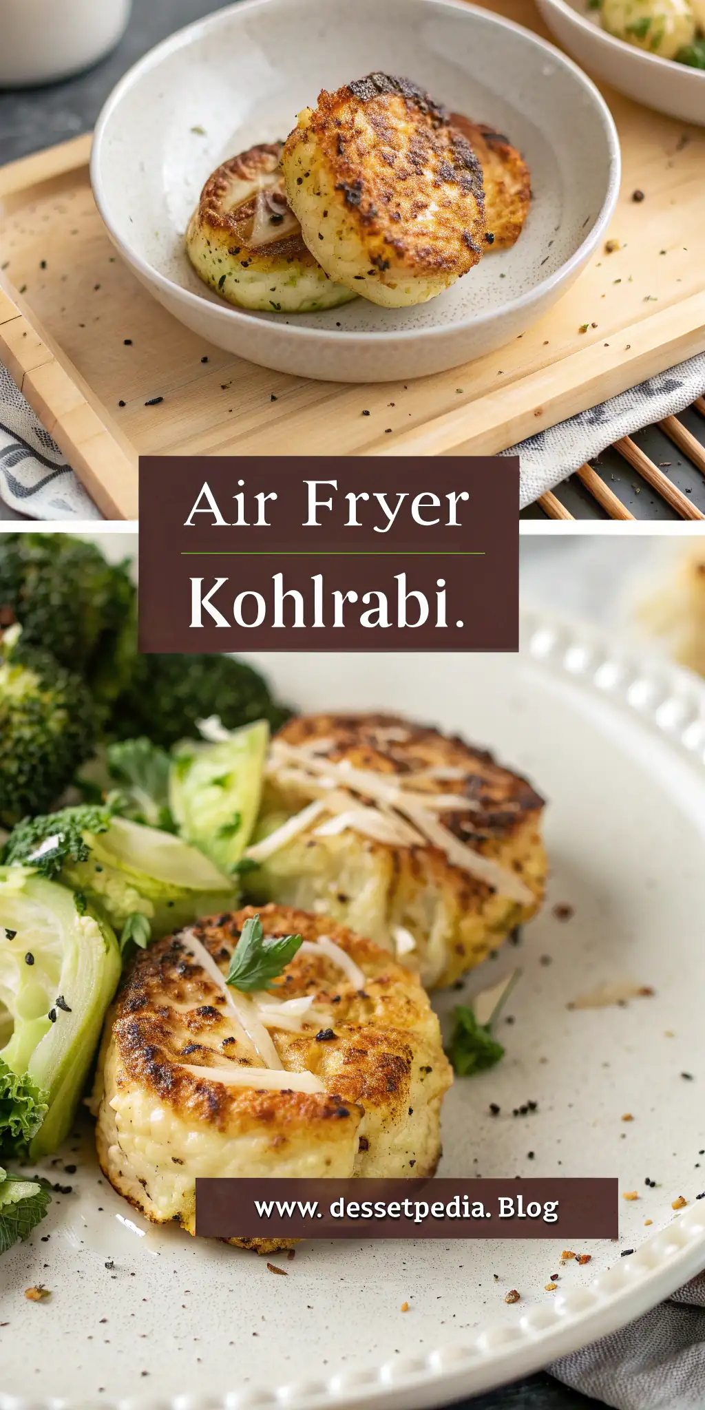 Pinterest image 2 for Air Fryer Kohlrabi