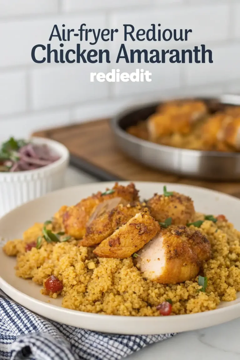 A delicious plate of Air Fryer Chicken Amaranth