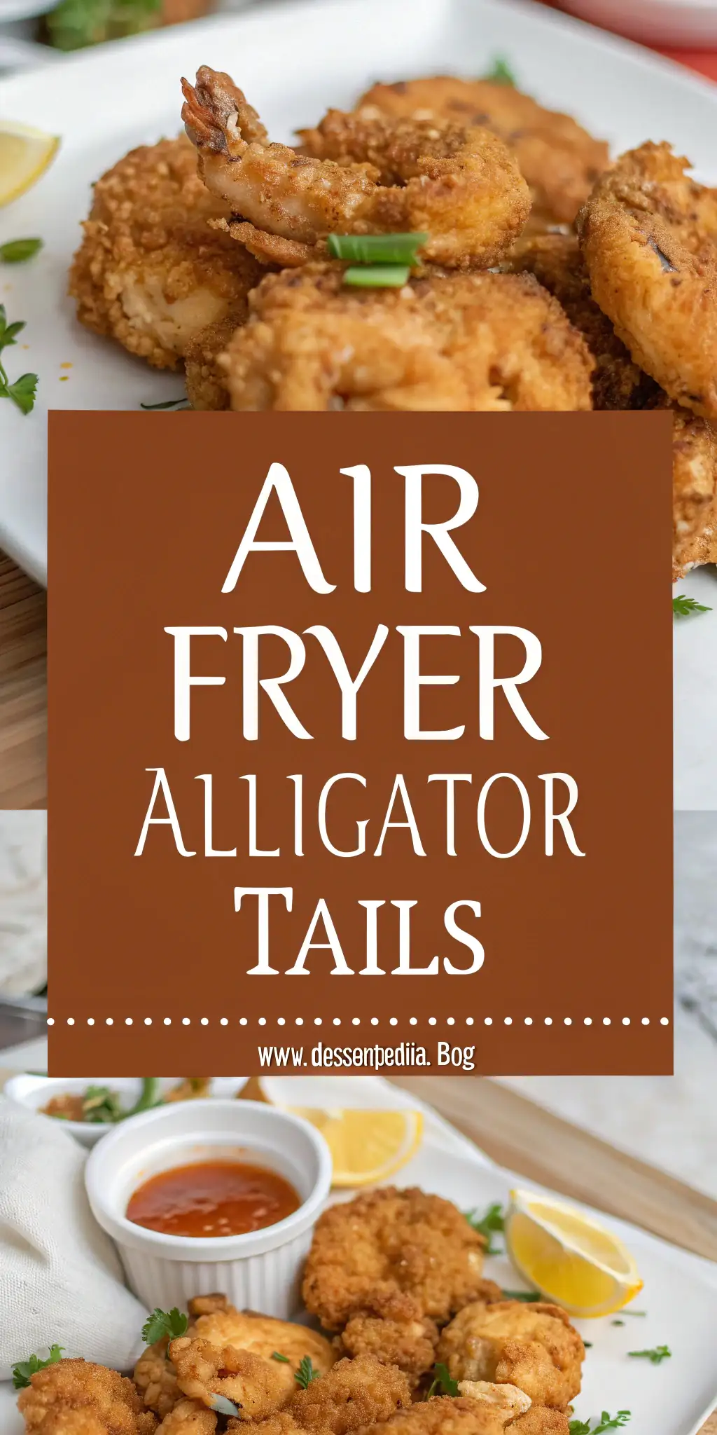 Pinterest image 1 for Air Fryer Alligator Tails