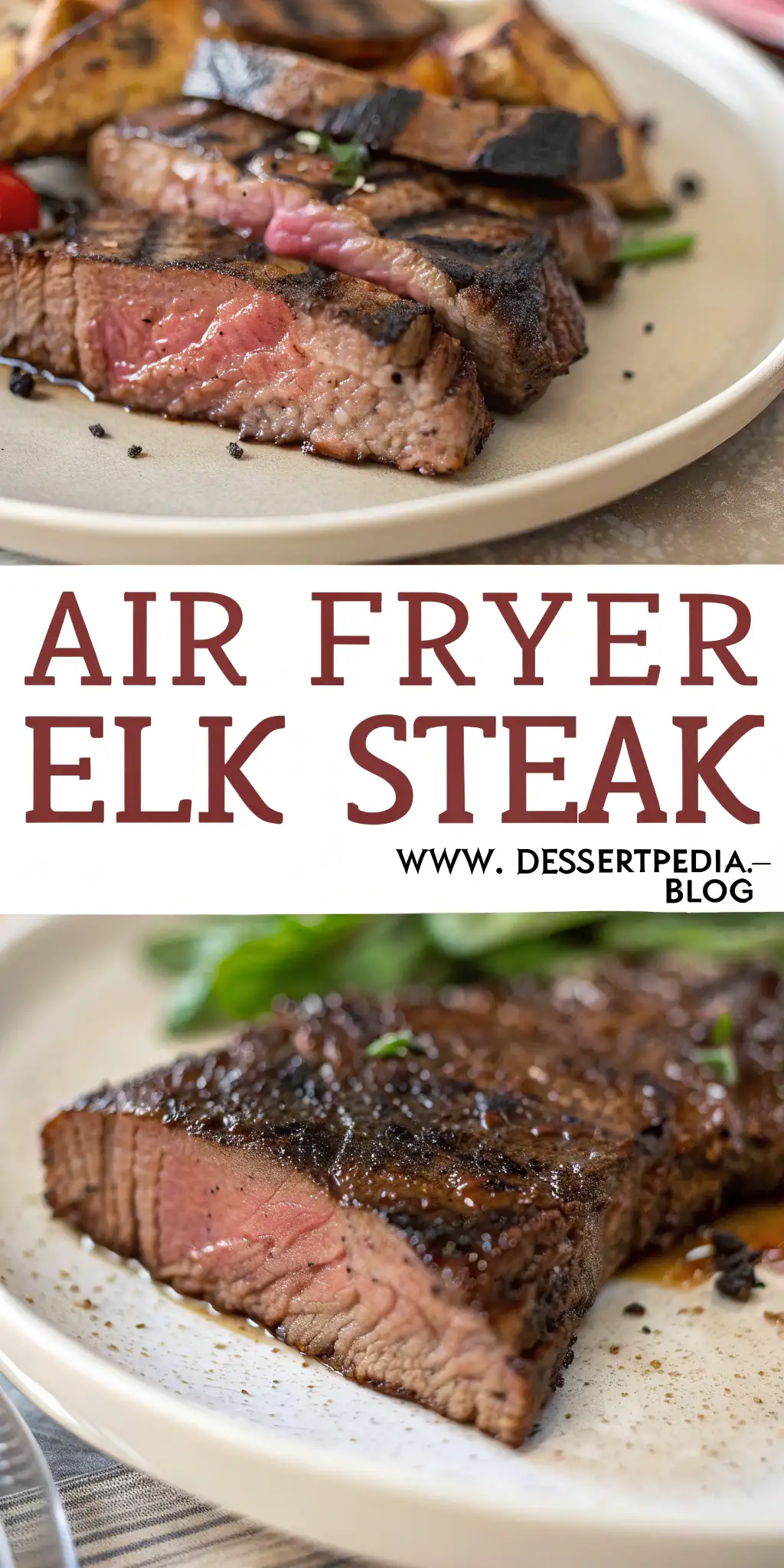 Pinterest image 2 for Air Fryer Elk Steak