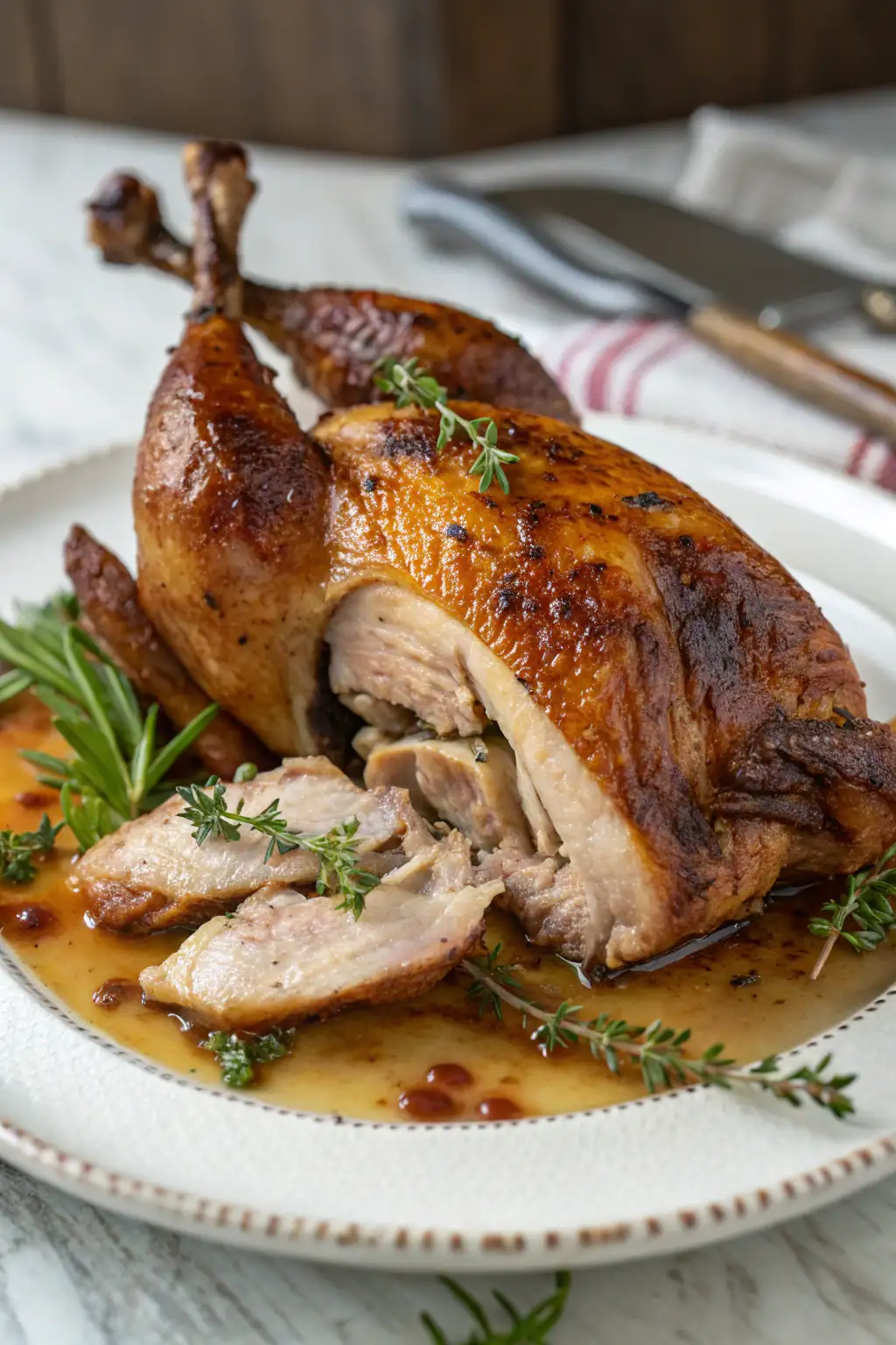 A delicious plate of Air Fryer Pheasant
