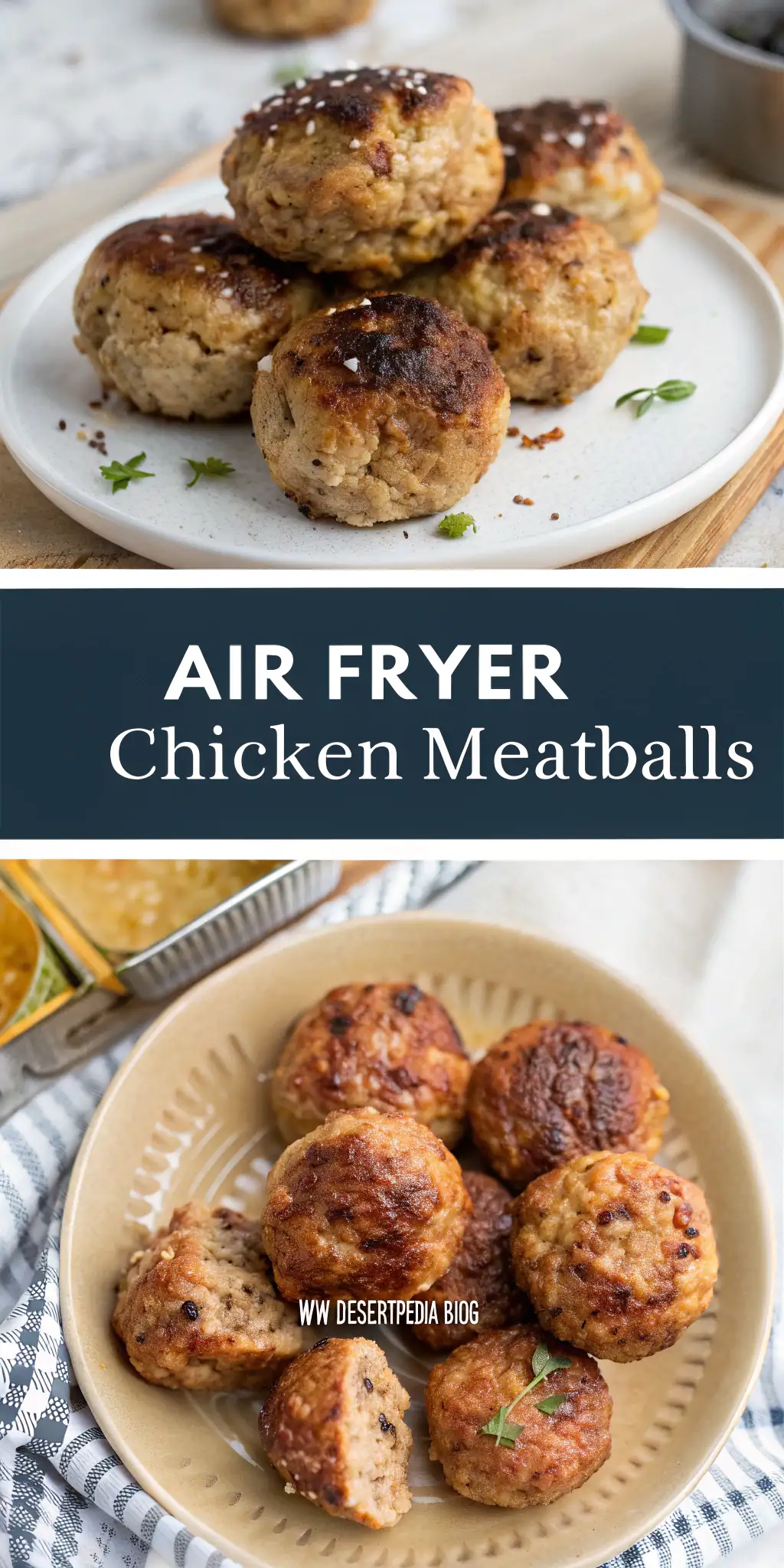 Pinterest image 2 for Air Fryer Chicken Meatballs