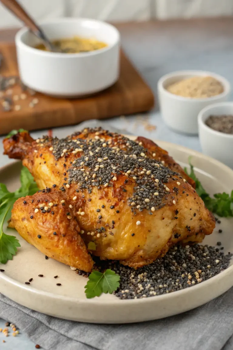 A delicious plate of Air Fryer Chicken Chia Seeds