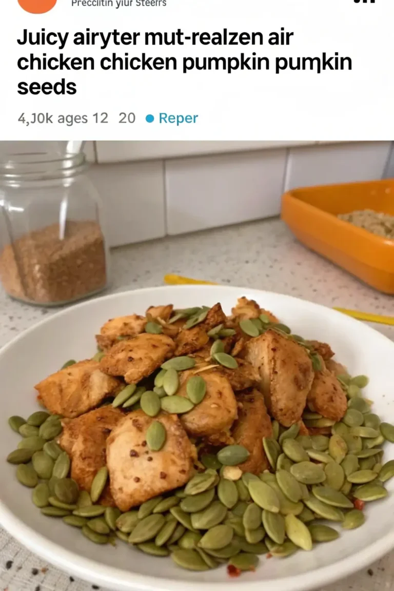 A delicious plate of Air Fryer Chicken Pumpkin Seeds