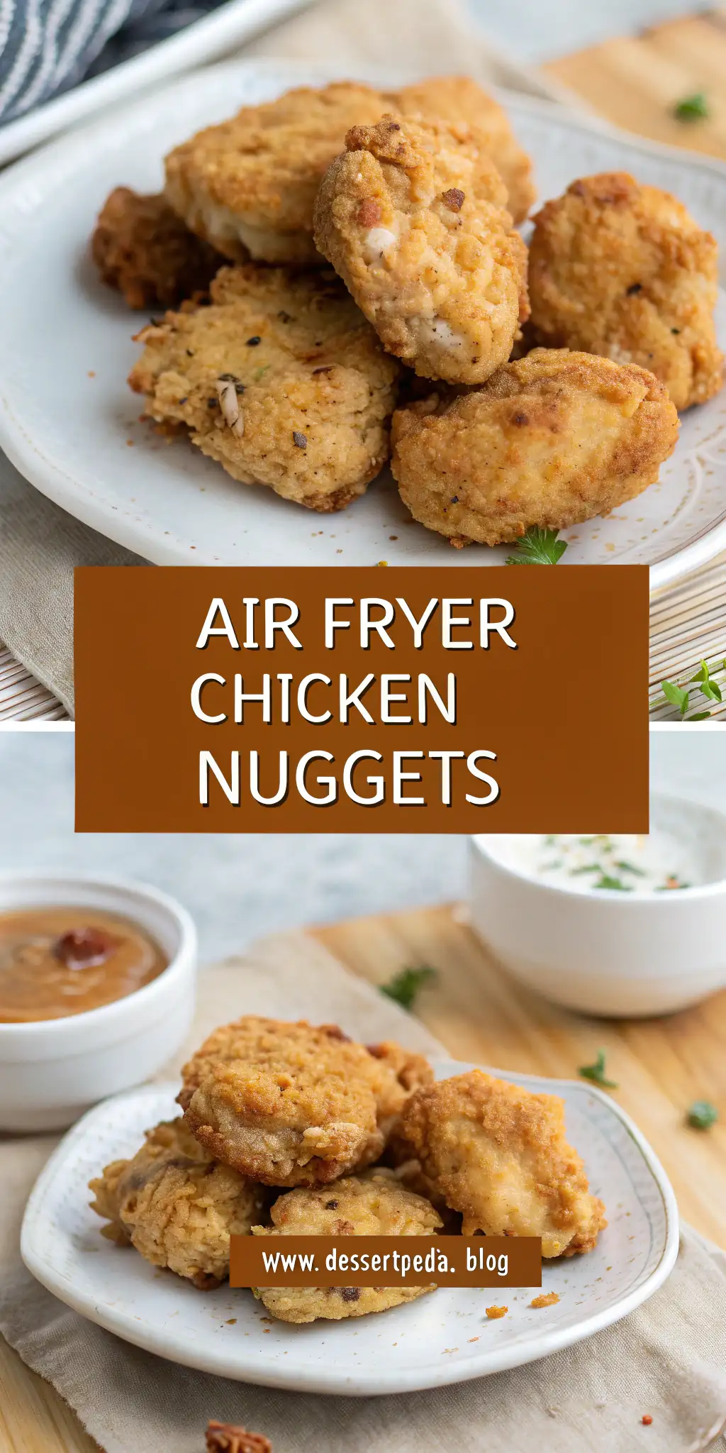 Pinterest image 1 for Air Fryer Chicken Nuggets
