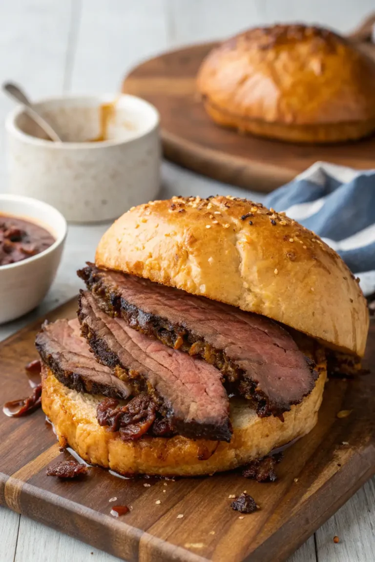 A delicious plate of Air Fryer Beef Brisket
