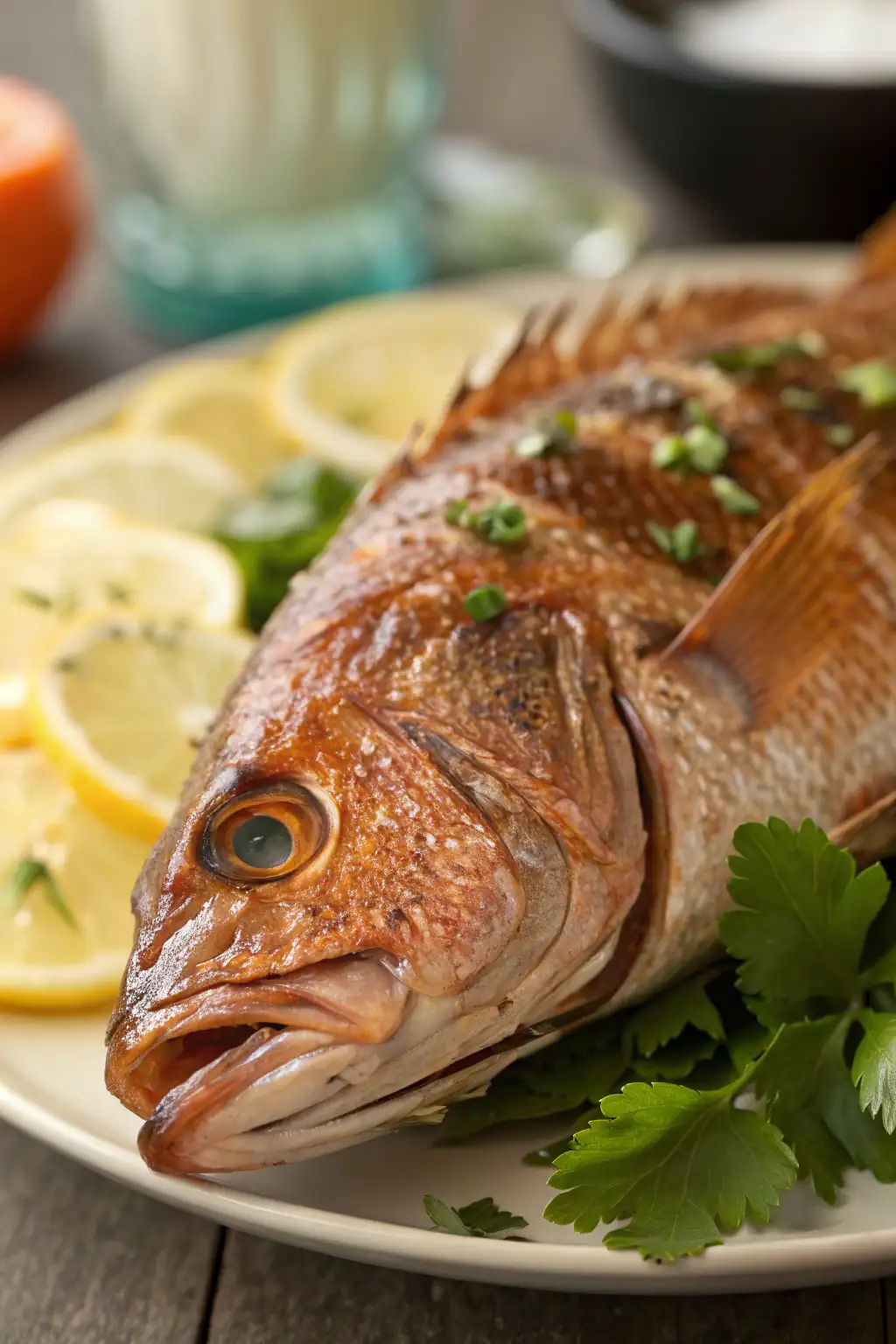 A delicious plate of Air Fryer Snapper