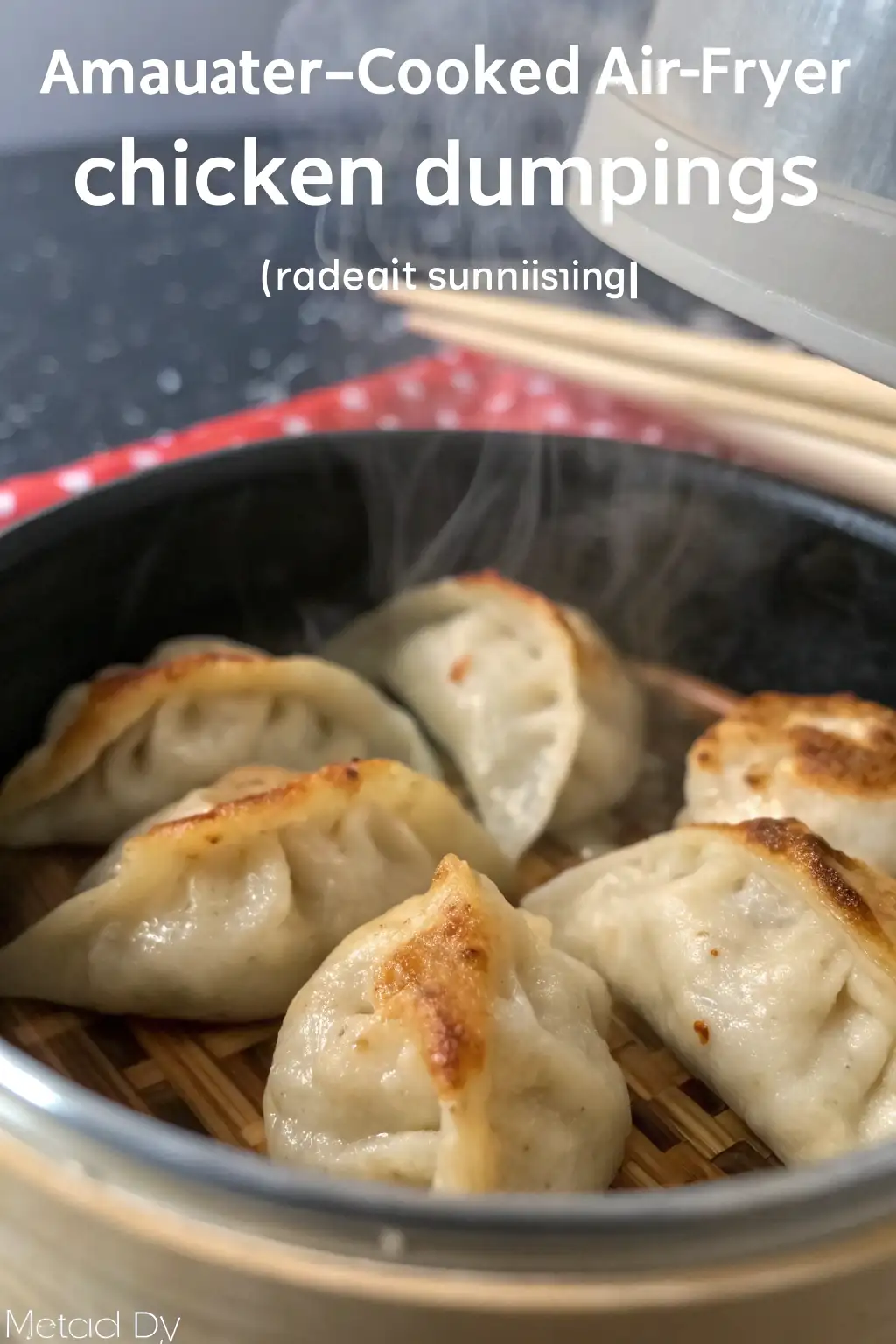 A delicious plate of Air Fryer Chicken Dumplings