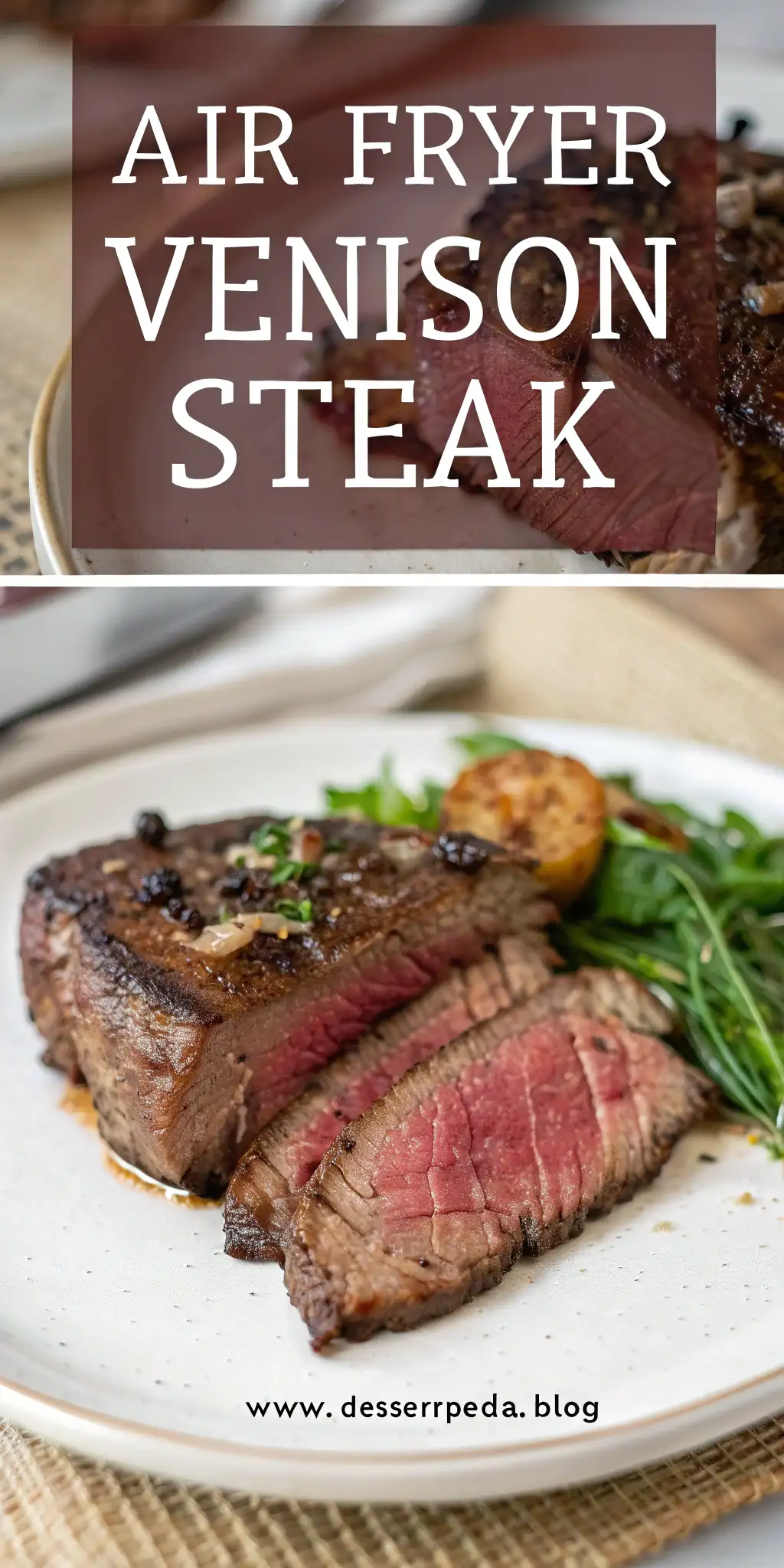 Pinterest image 2 for Air Fryer Venison Steak