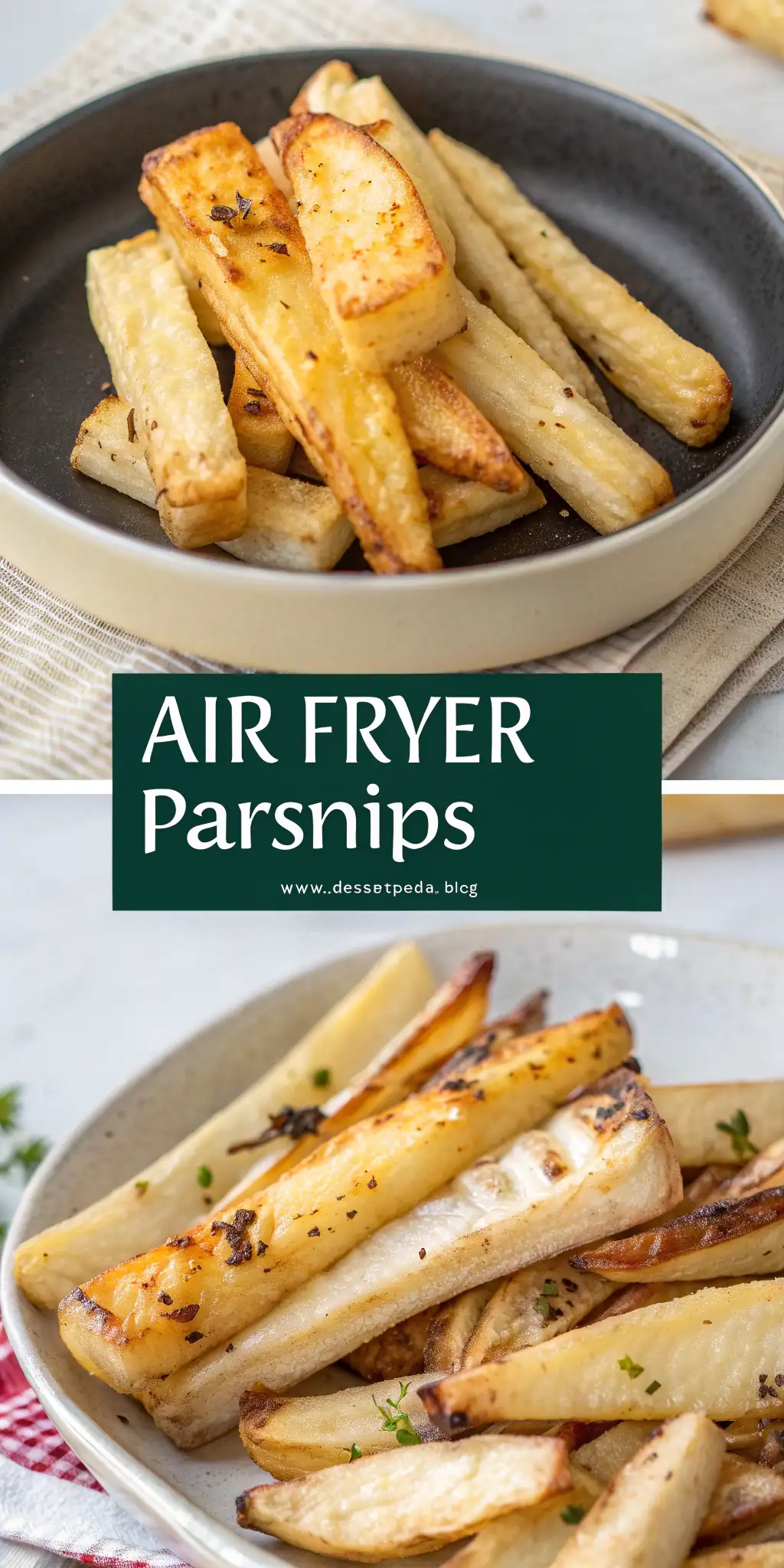 Pinterest image 2 for Air Fryer Parsnips