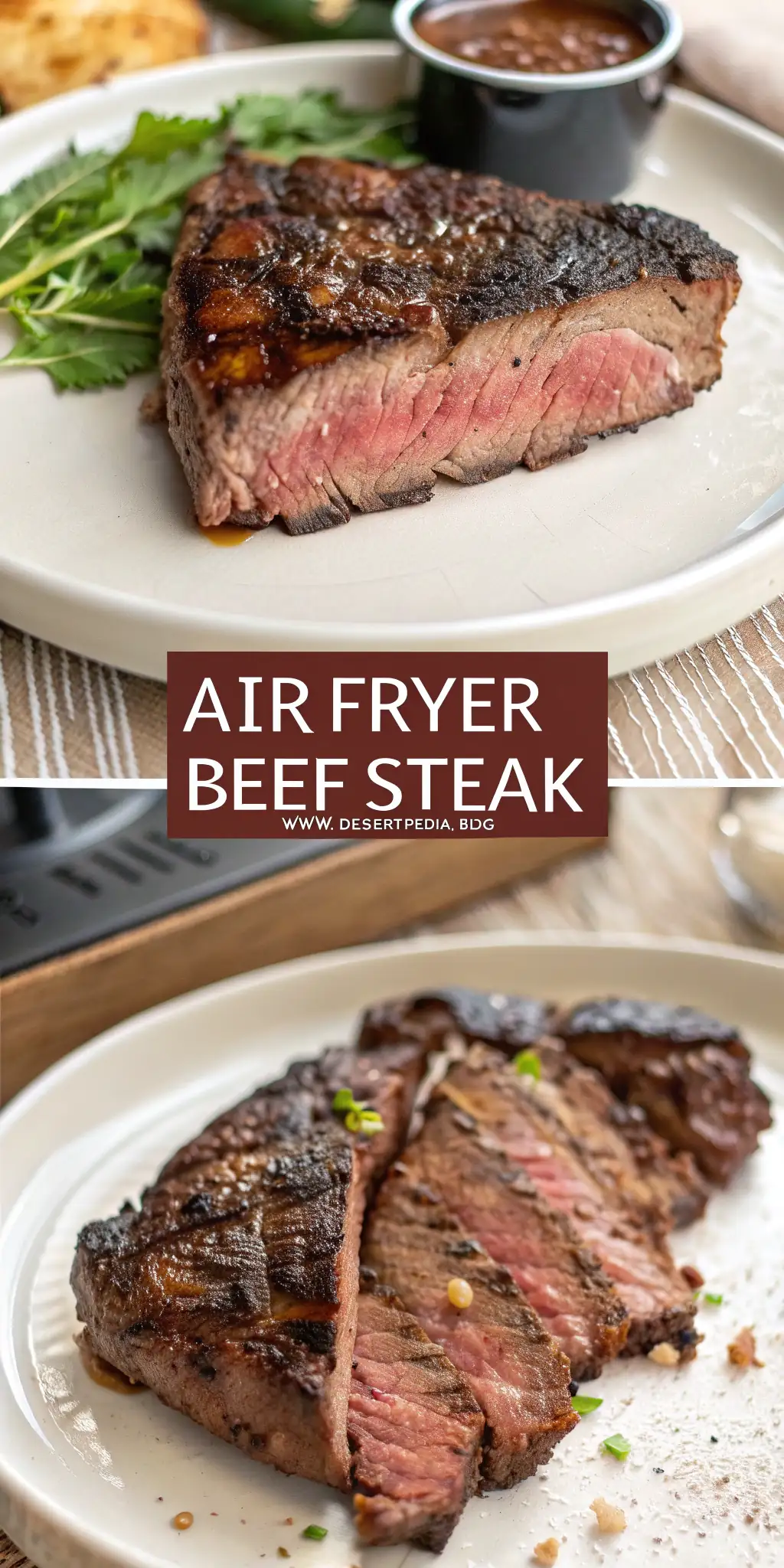 Pinterest image 1 for Air Fryer Beef Steak