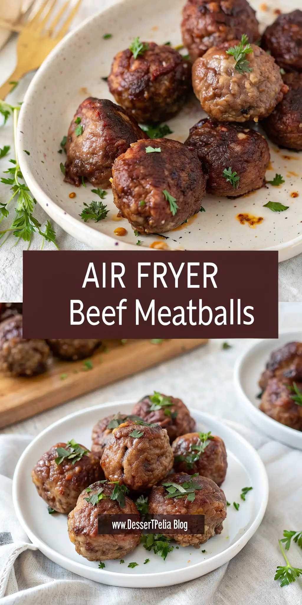 Pinterest image 2 for Air Fryer Beef Meatballs