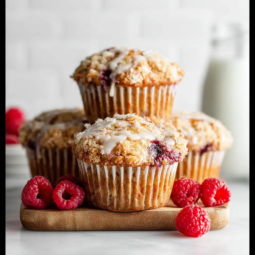 A delicious plate of Buttermilk Raspberry Muffins