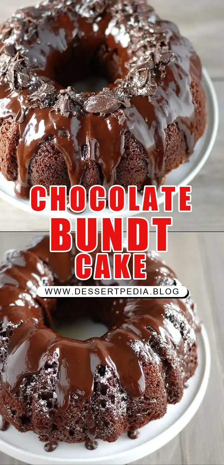 Pinterest pin (Design 1) for Chocolate Sour Cream Bundt Cake