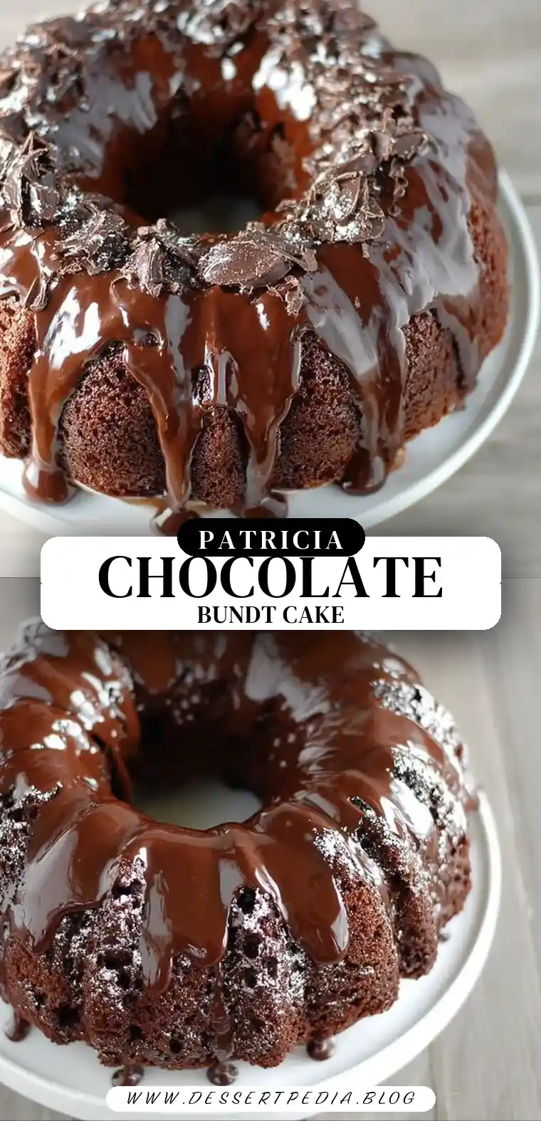 Pinterest pin (Design 3) for Chocolate Sour Cream Bundt Cake