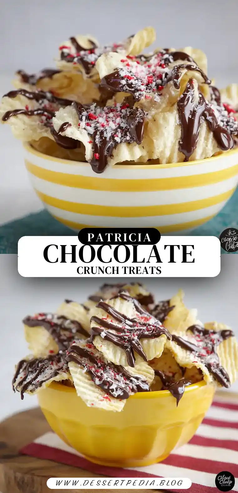 Pinterest pin (Design 3) for Chocolate Covered Potato Chips