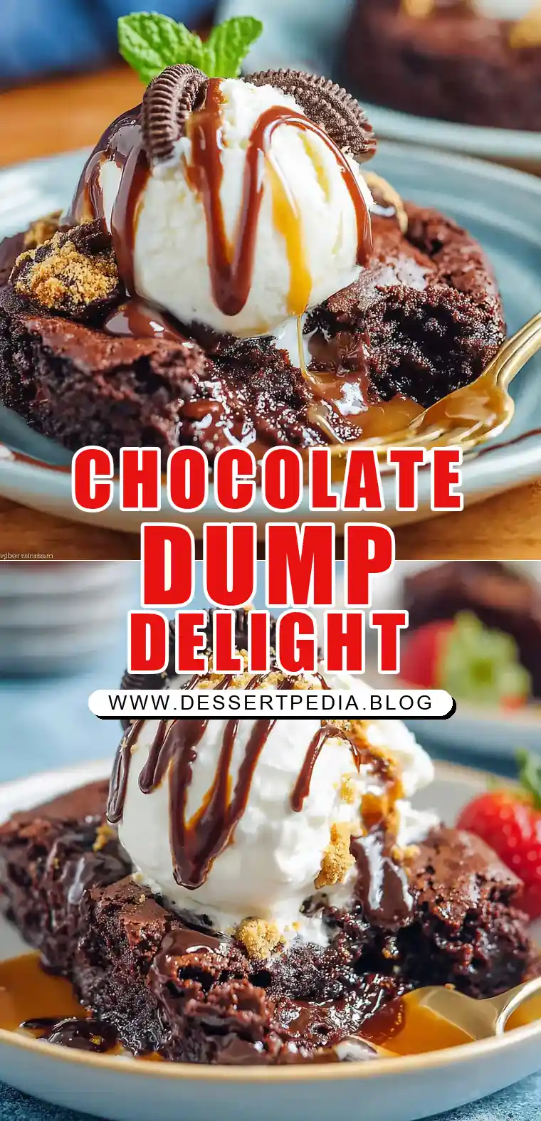Pinterest pin (Design 1) for 4-Ingredient Chocolate Dump Cake