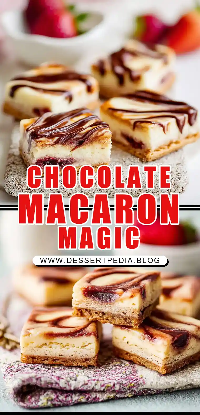 Pinterest pin (Design 1) for Chocolate Macaron Recipe