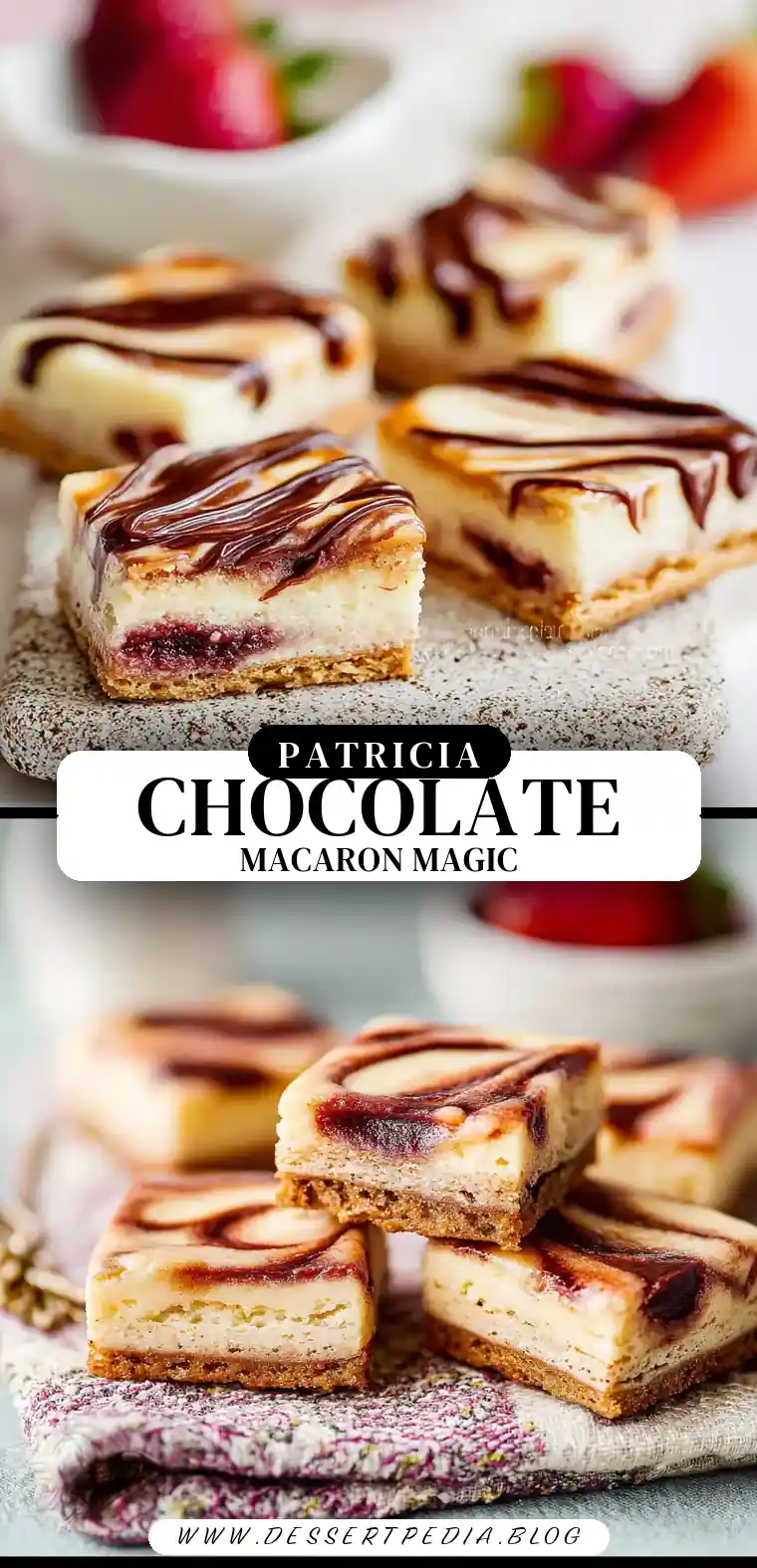 Pinterest pin (Design 3) for Chocolate Macaron Recipe