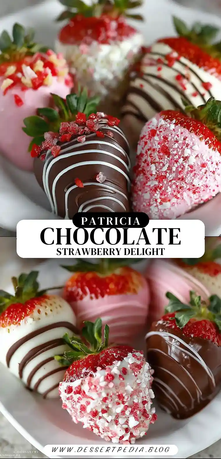 Pinterest pin (Design 3) for Easy Chocolate Covered Strawberries