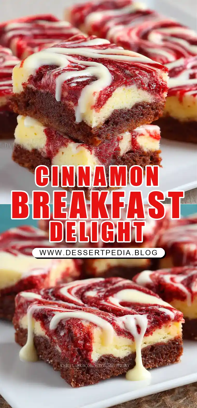 Pinterest pin (Design 1) for Cinnamon Roll Pancakes