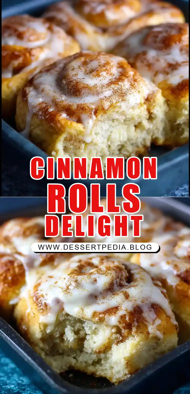 Pinterest pin (Design 1) for Small Batch Cinnamon Rolls